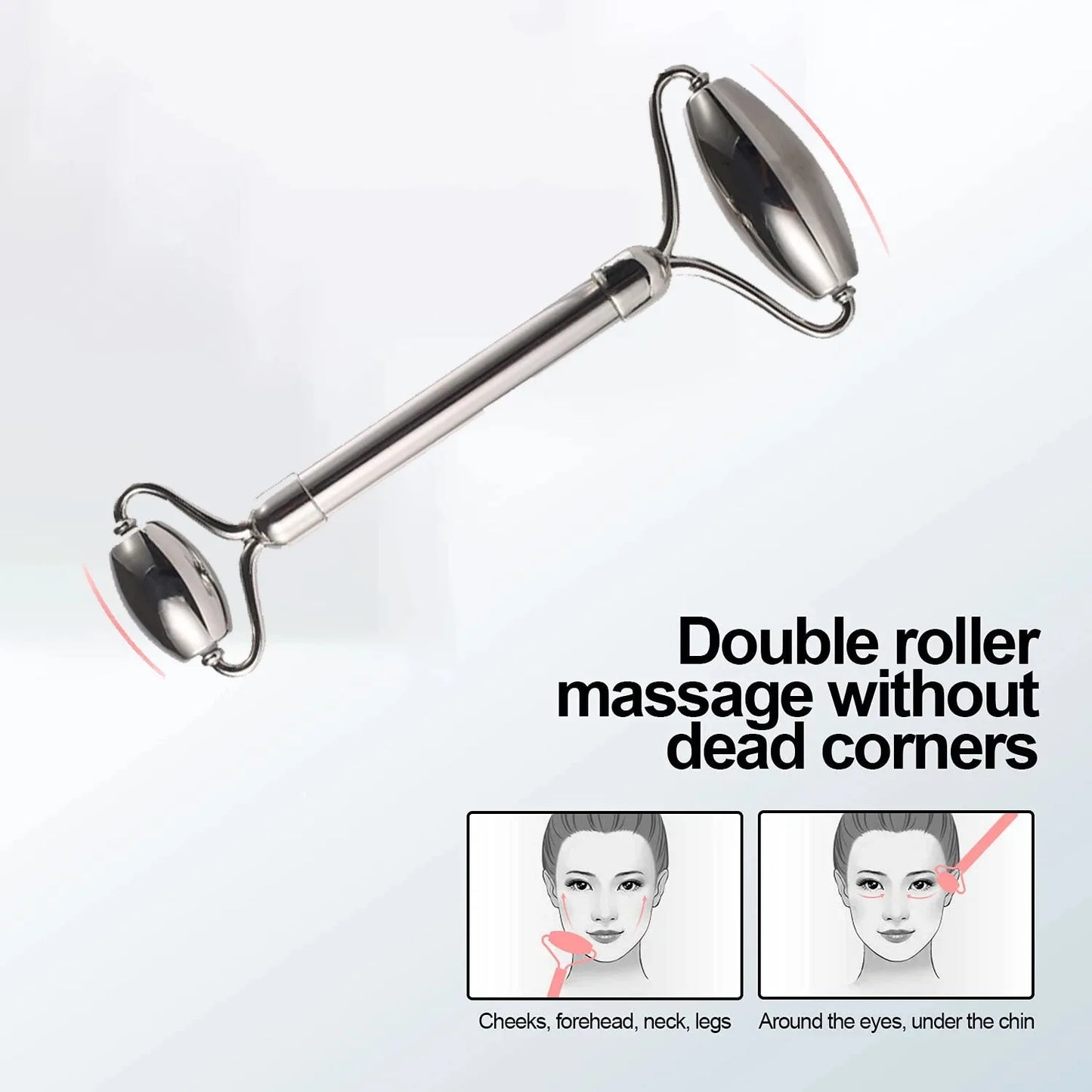Ice Face Roller Facial Skincare Set, Stainless Steel Facial Gua Sha Face Tool Face Massage Mold Cube