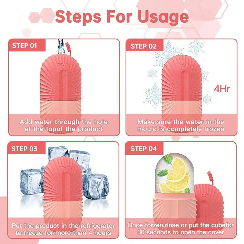 Ice Face Roller Facial Skincare Set, Stainless Steel Facial Gua Sha Face Tool Face Massage Mold Cube