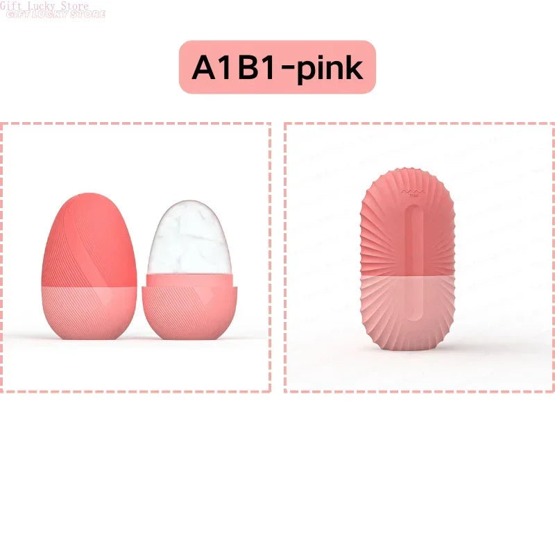 Ice Face Roller Facial Skincare Set, Stainless Steel Facial Gua Sha Face Tool Face Massage Mold Cube