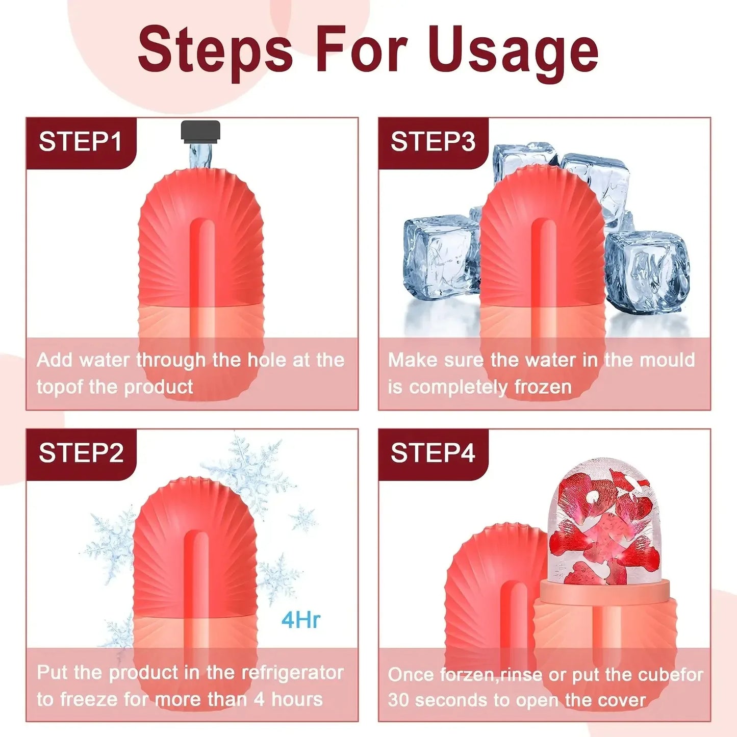 Ice Face Roller Facial Skincare Set, Stainless Steel Facial Gua Sha Face Tool Face Massage Mold Cube